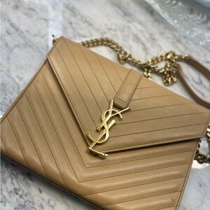 Yves Saint Laurent Tan Leather Chain Bag